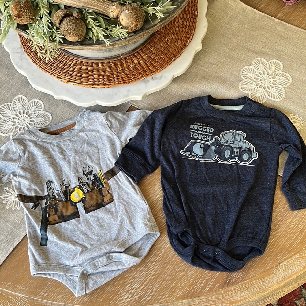 Carhartt onesies (like new) - 2 pack. Perfect for your little hard workin’ man!